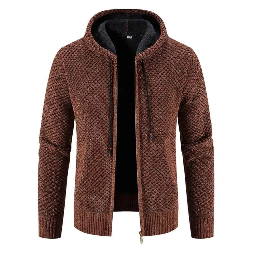 Herren Kapuzenstrickjacke