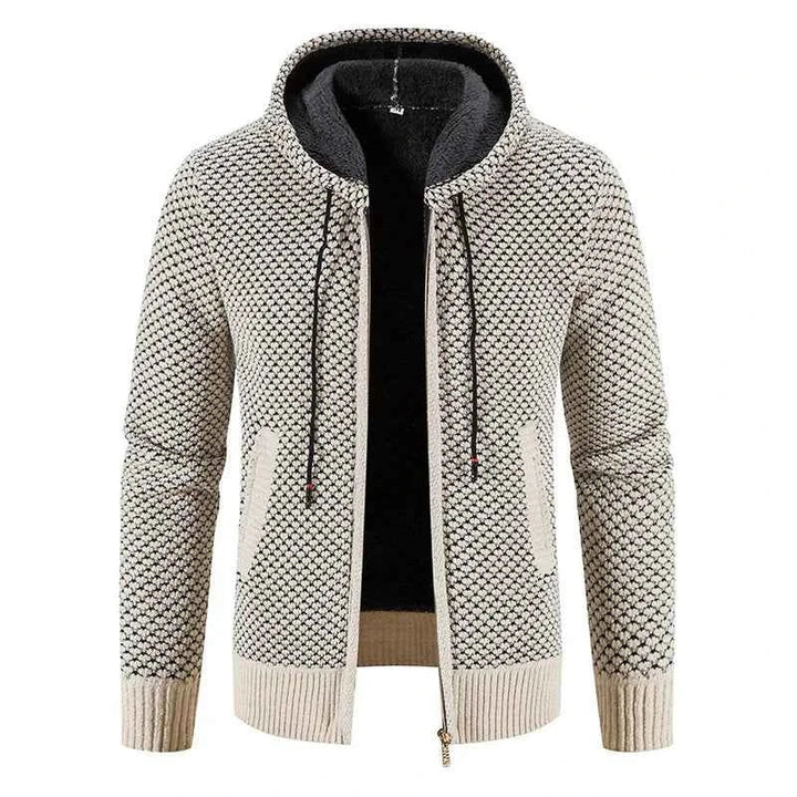 Herren Kapuzenstrickjacke