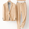 Herren Leinen-Set mit Relaxter Passform aus Blazer und Hose