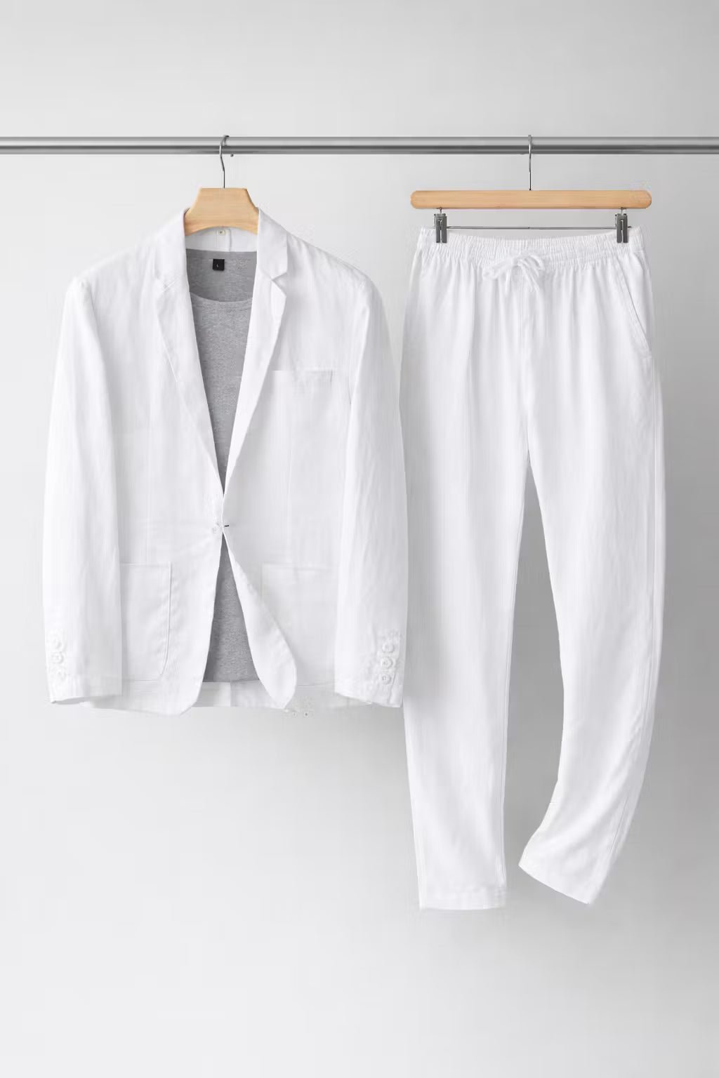 Herren Leinen-Set mit Relaxter Passform aus Blazer und Hose