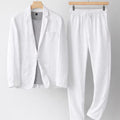 Herren Leinen-Set mit Relaxter Passform aus Blazer und Hose