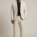 Herren Leinen-Set mit Relaxter Passform aus Blazer und Hose