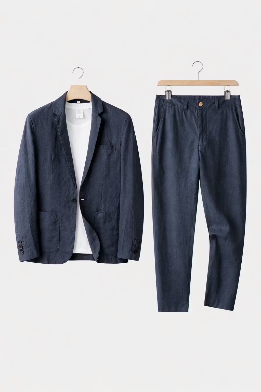 Herren Leinen-Set mit Relaxter Passform aus Blazer und Hose
