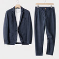 Herren Leinen-Set mit Relaxter Passform aus Blazer und Hose