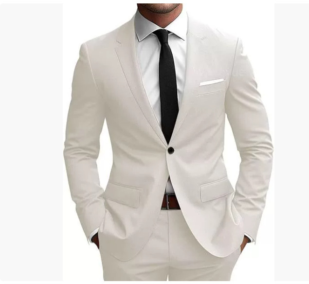 Eleganter Herren Frühjahrs Slim Fit Anzug