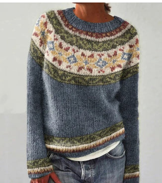 Damen Strickpullover mit Rundhalsausschnitt für den Alltag
