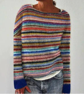 Damen Strickpullover mit Rundhalsausschnitt für den Alltag