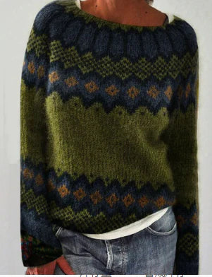 Damen Strickpullover mit Rundhalsausschnitt für den Alltag