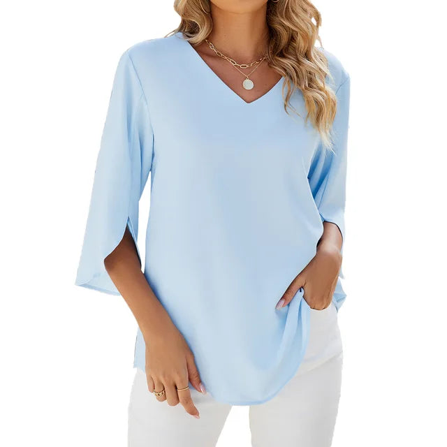 Einzigartige Bluse mit V-Ausschnitt