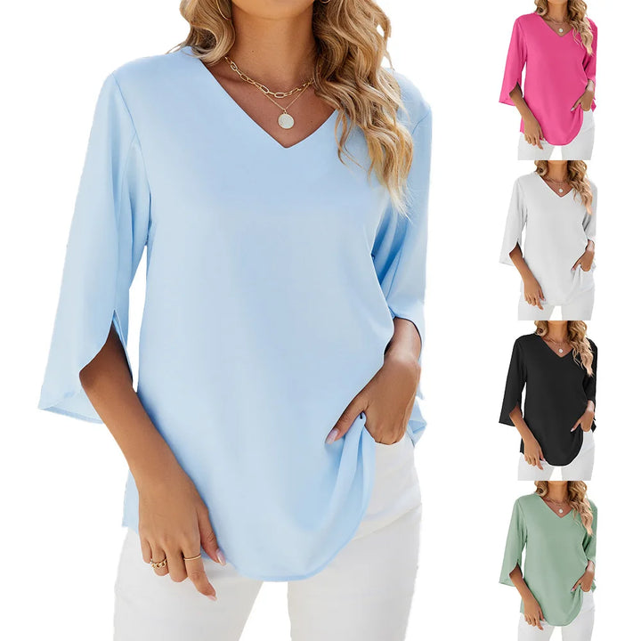Einzigartige Bluse mit V-Ausschnitt