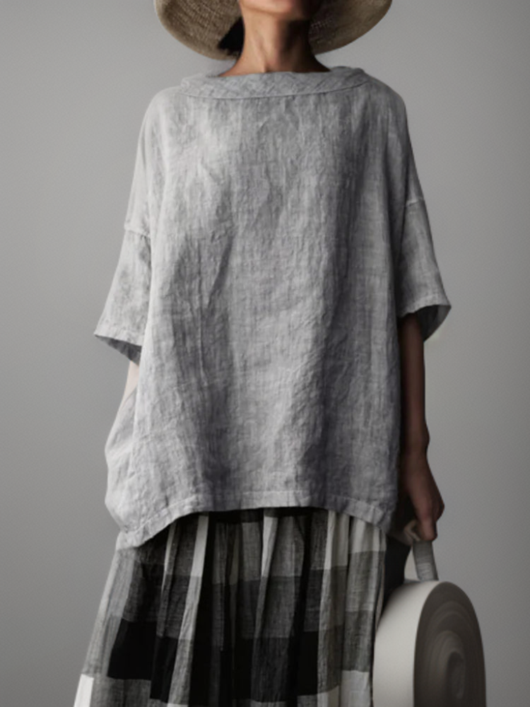 Vintage Tunika in Oversized-Modell mit Boot-Halskette