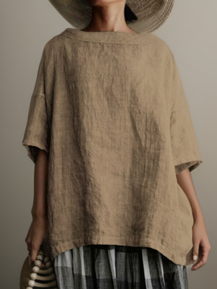 Vintage Tunika in Oversized-Modell mit Boot-Halskette