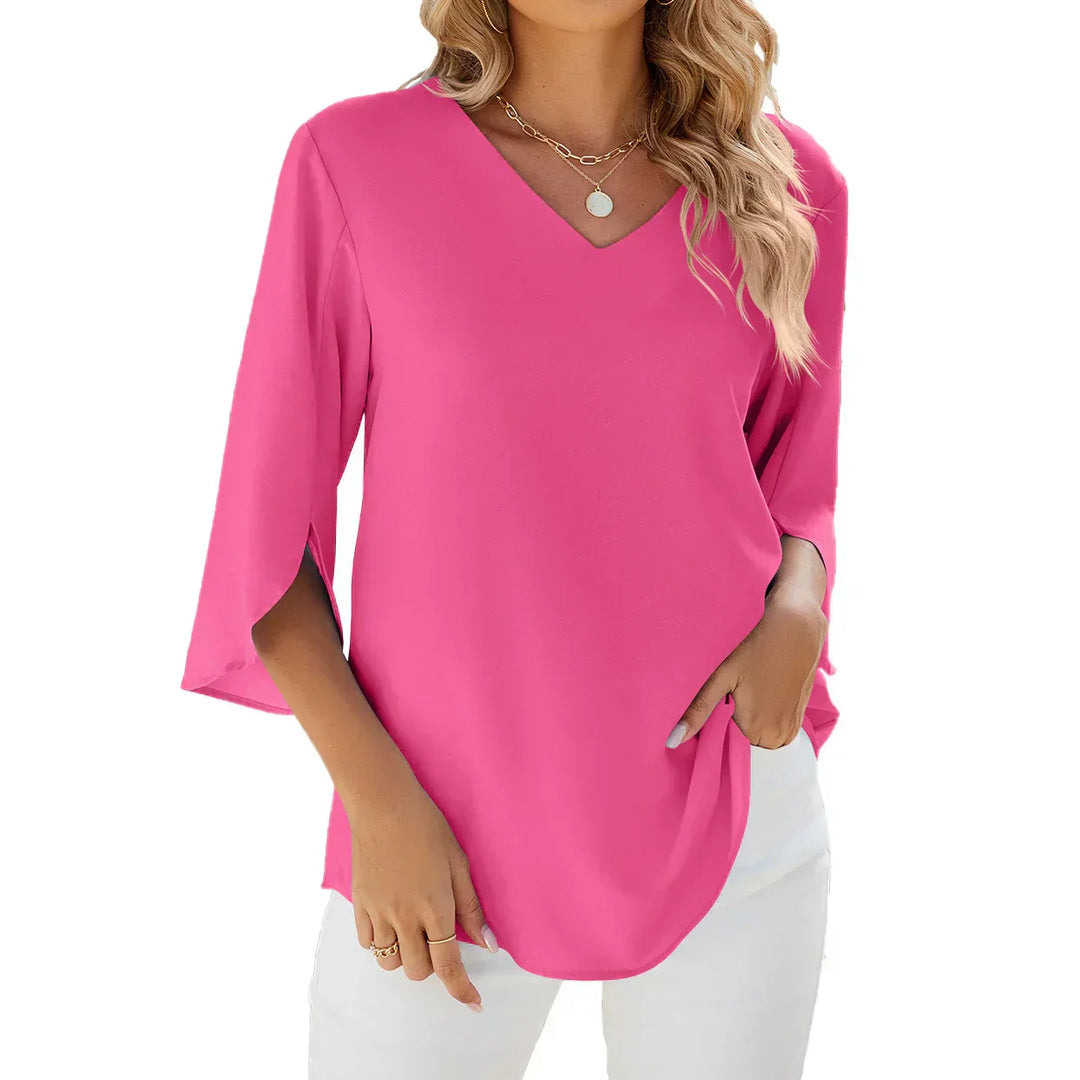 Einzigartige Bluse mit V-Ausschnitt