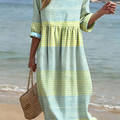 Damen Freizeitkleid mit Rundhalsausschnitt und halben Ärmeln