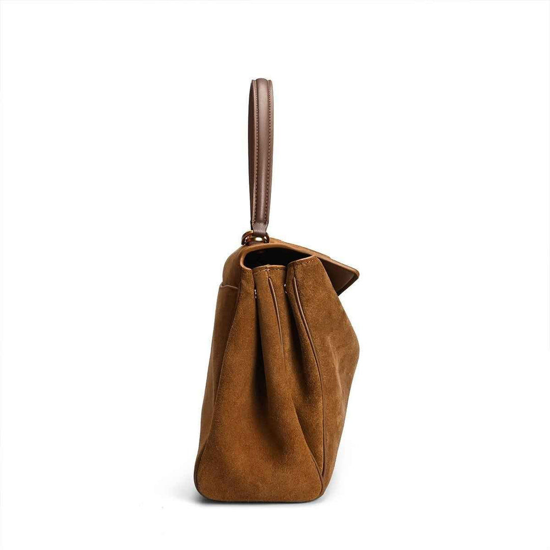 Luxuriöse Schultertasche in Wildlederoptik
