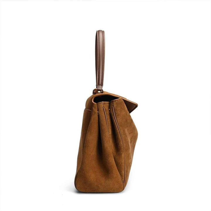Luxuriöse Schultertasche in Wildlederoptik