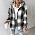 Damen Winter Freizeit Karo Hoodie Jacke