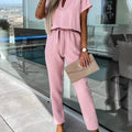 Eleganter V-Ausschnitt Jumpsuit mit Gürtel für Damen