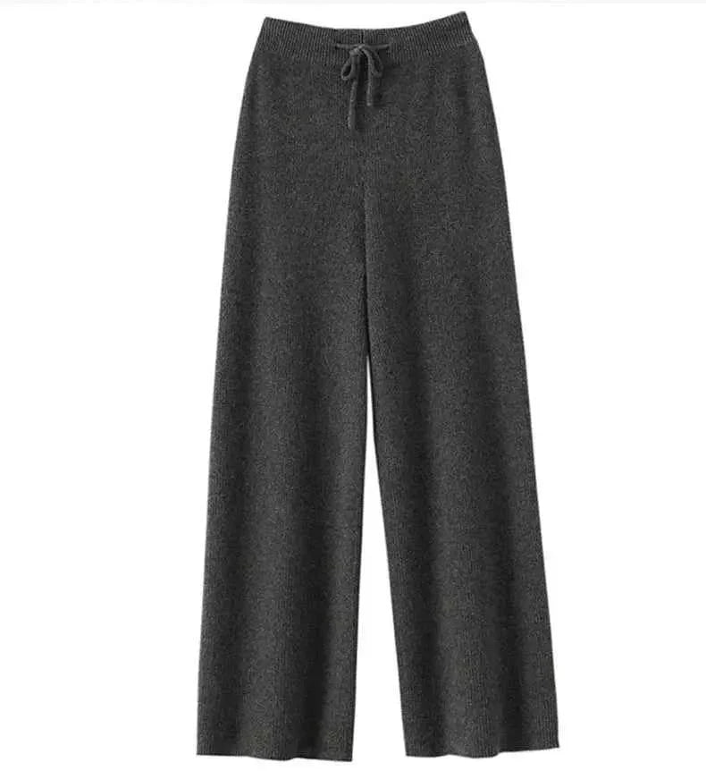 Weite Strickhose aus echter Wolle mit Tunnelzug