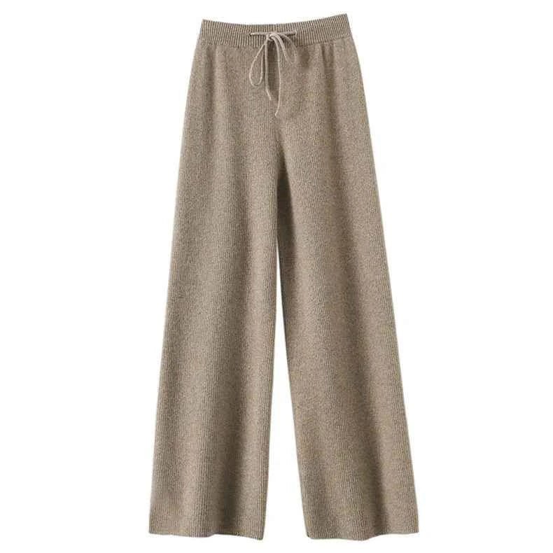 Weite Strickhose aus echter Wolle mit Tunnelzug