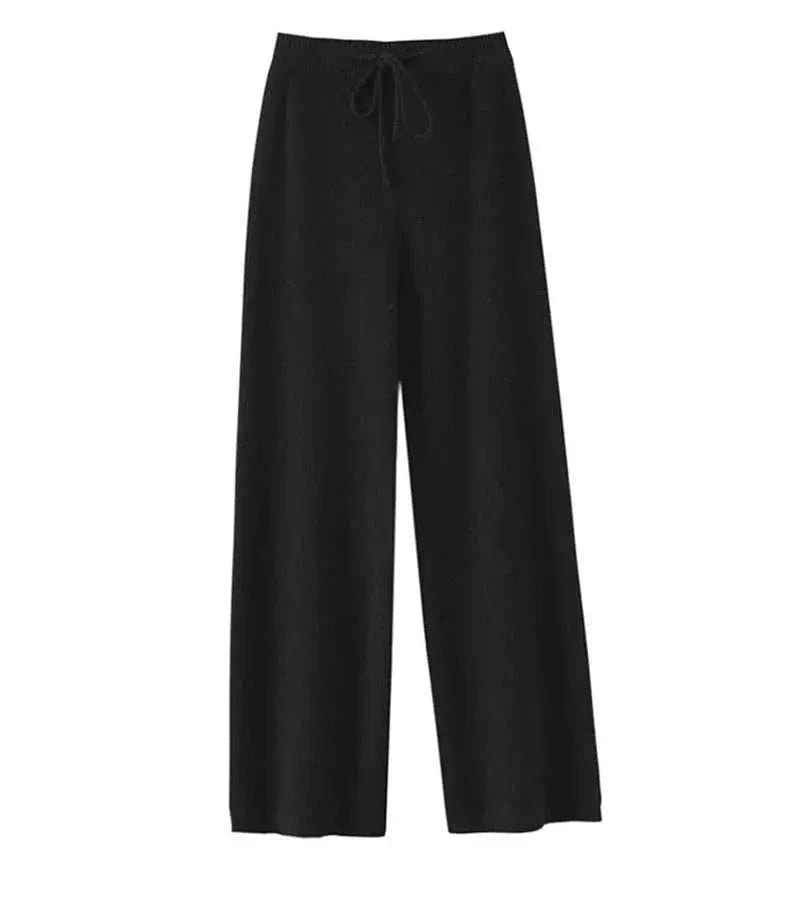 Weite Strickhose aus echter Wolle mit Tunnelzug