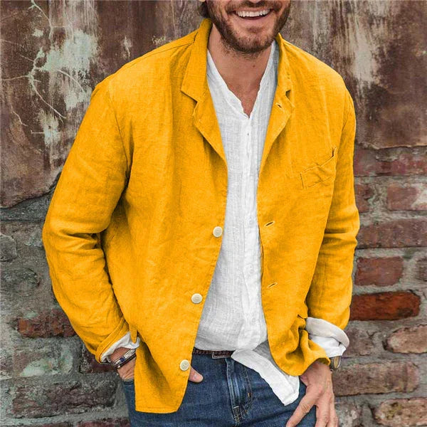 Leichte Baumwoll-Leinen-Herrenjacke