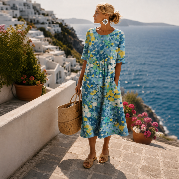 Luftiges Floral-Midi-Kleid