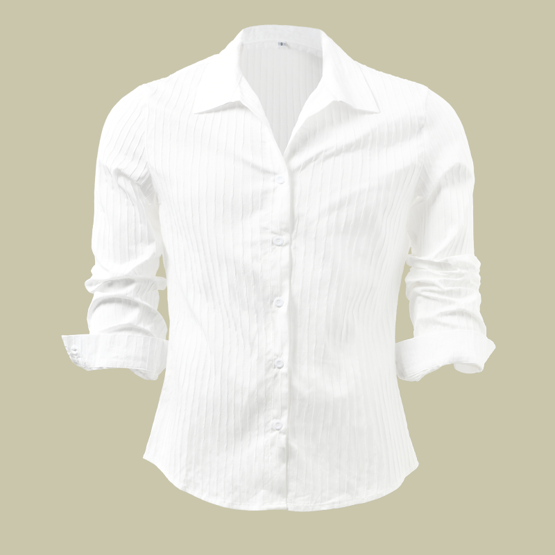 Herren Gerippt Slim Fit Knopfhemd
