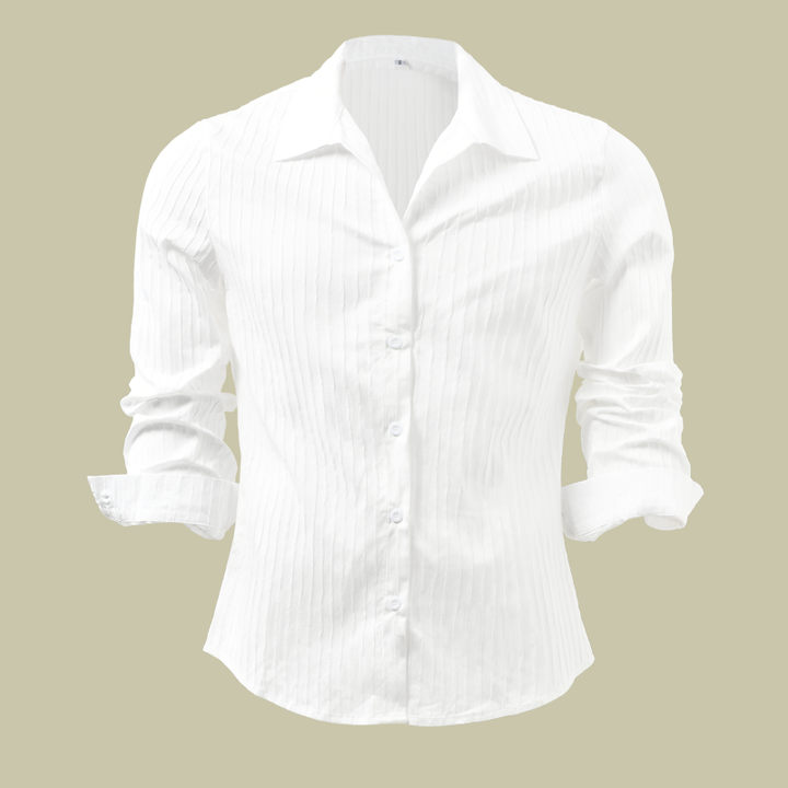 Herren Gerippt Slim Fit Knopfhemd
