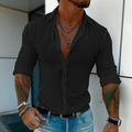 Herren Gerippt Slim Fit Knopfhemd