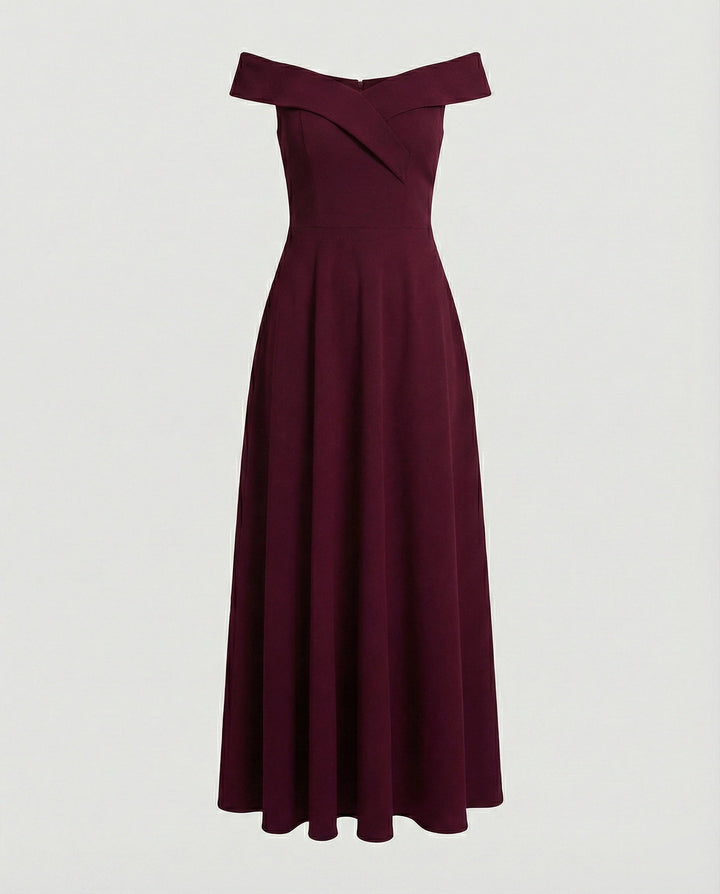 Elegantes Off-Shoulder Langes Catwalk Abendkleid