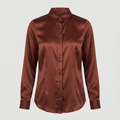 Damen Satin-Bluse mit klassischem Kragen
