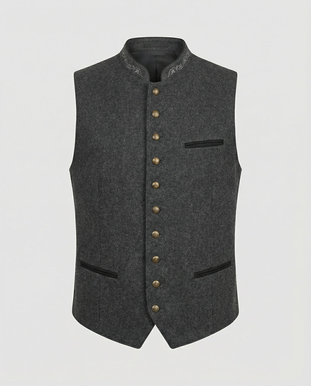Elegante Herren Trachtenweste Grau Traditionell | Zeitlos
