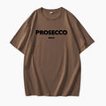 The Prosecco T-shirt – Oversize Grafik-Print Rundhals Baumwolle lässig Statement-Shirt