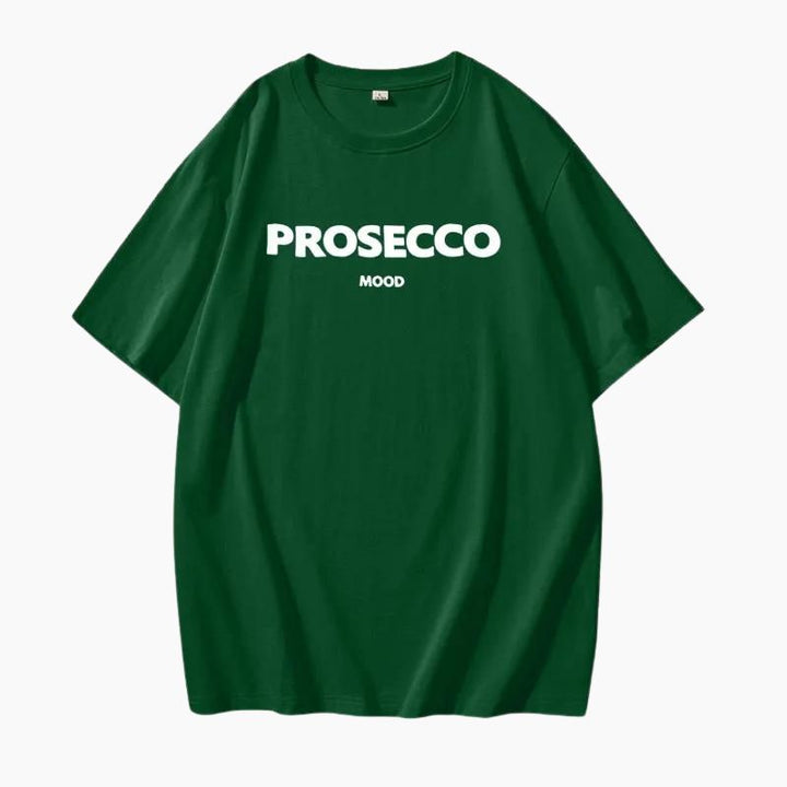 The Prosecco T-shirt – Oversize Grafik-Print Rundhals Baumwolle lässig Statement-Shirt