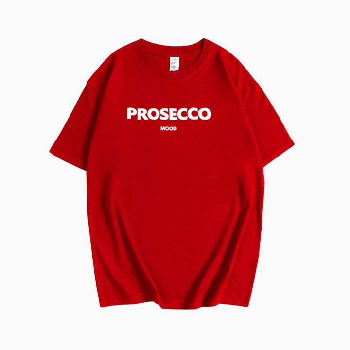 The Prosecco T-shirt – Oversize Grafik-Print Rundhals Baumwolle lässig Statement-Shirt