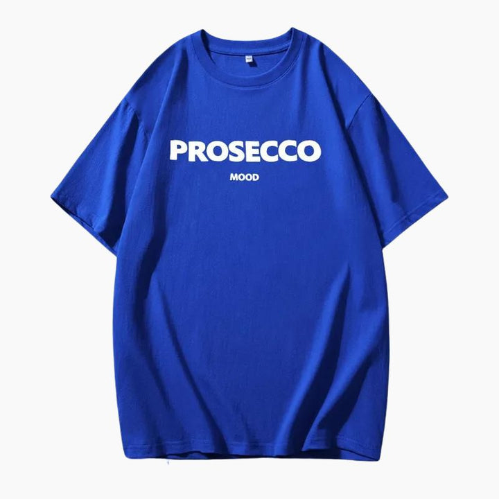 The Prosecco T-shirt – Oversize Grafik-Print Rundhals Baumwolle lässig Statement-Shirt