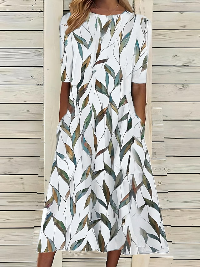 Küstenblumen Midi Kleid