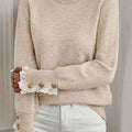 Rüschen Pullover Beige