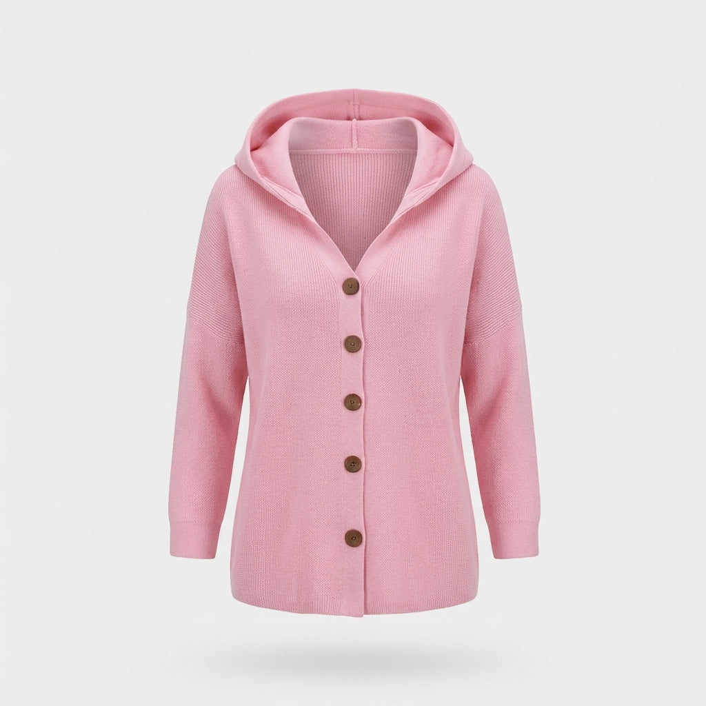 Gemütliche Langarmjacke mit Kapuze für Damen