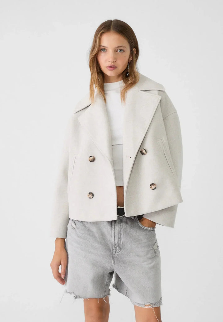 Damen Jacke mit Kurzschnitt & Doppelreiher | Zeitlos