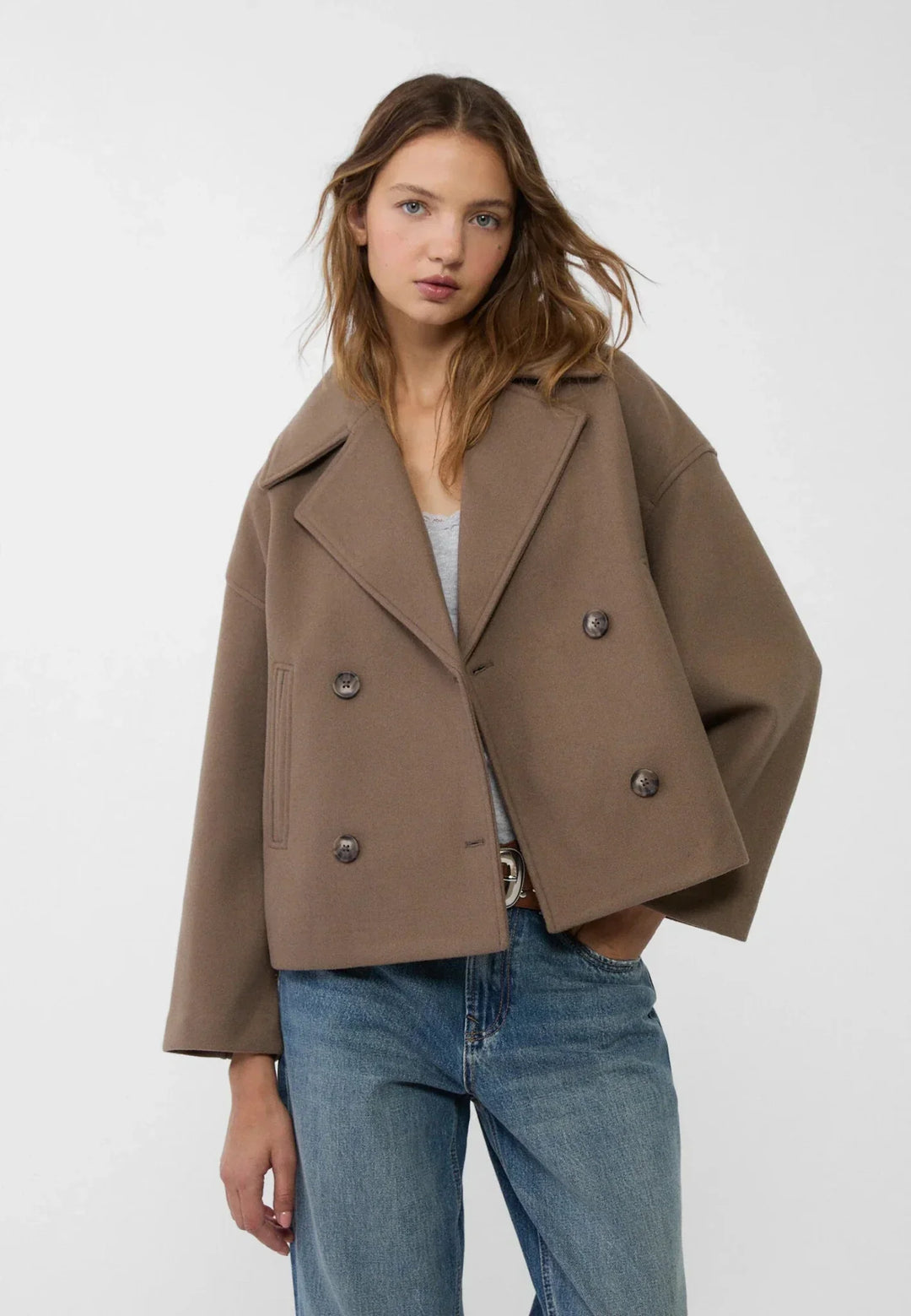 Damen Jacke mit Kurzschnitt & Doppelreiher | Zeitlos