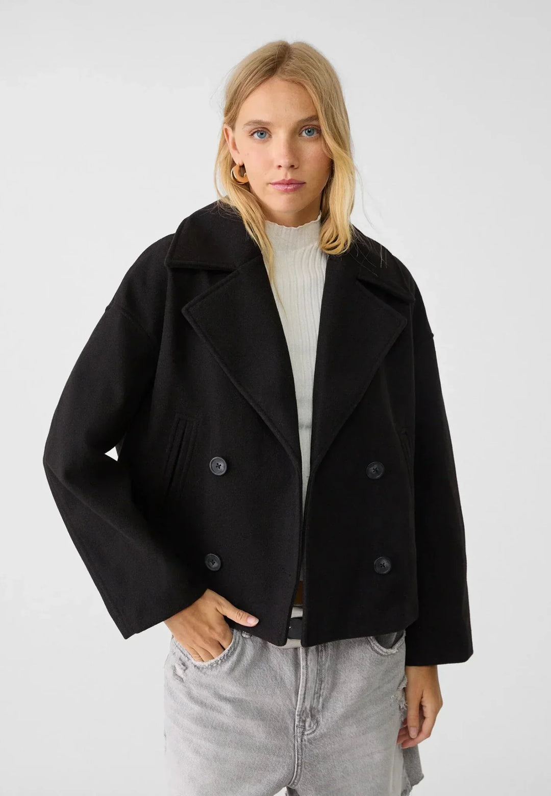 Damen Jacke mit Kurzschnitt & Doppelreiher | Zeitlos