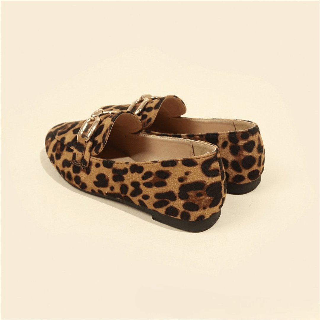 Loafer mit Animal Print & Gold-Detail