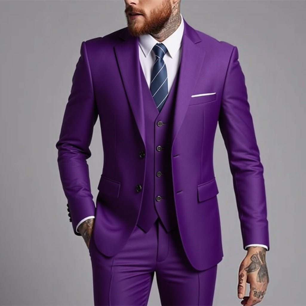 Slim Fit Herren Anzug 3-teilig für Hochzeit & Gala