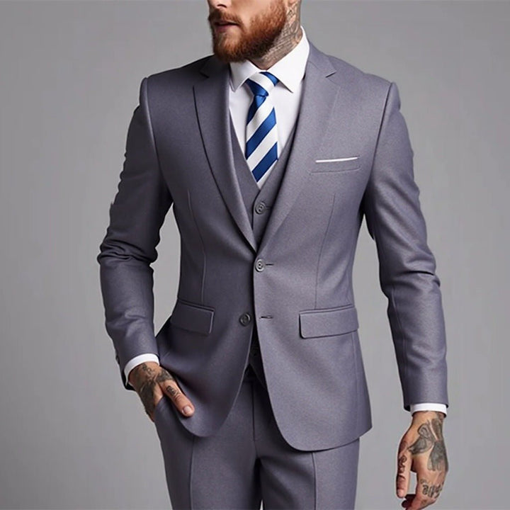 Slim Fit Herren Anzug 3-teilig für Hochzeit & Gala