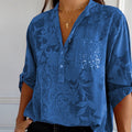 Elegante bedruckte Bluse mit Vordertasche