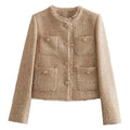Taillierter Bouclé-Blazer mit Goldknöpfen