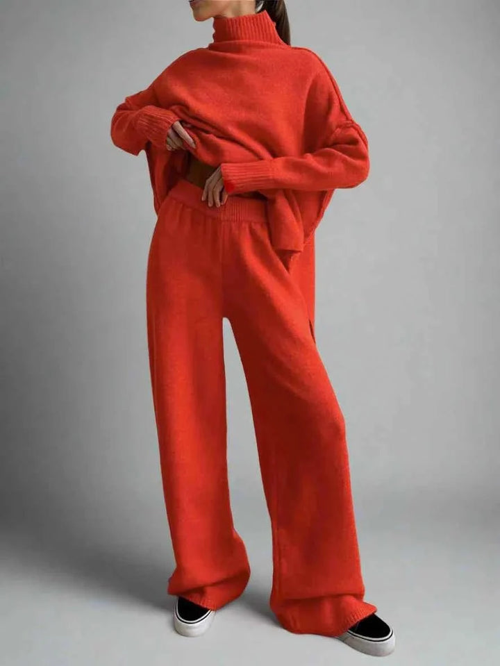 Turtleneck-Strickset mit Lounge-Hose