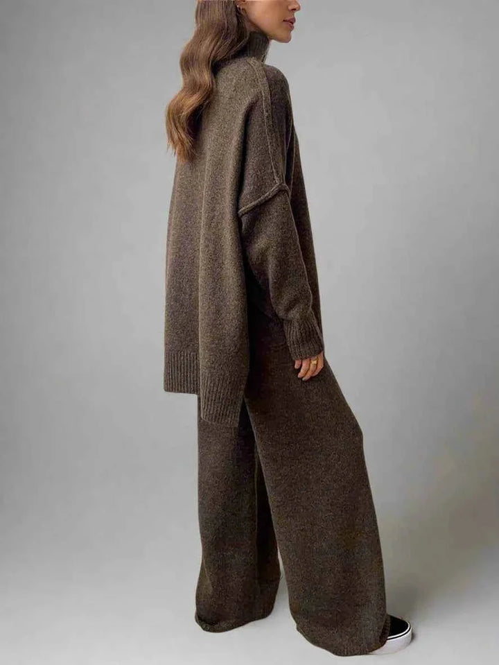 Turtleneck-Strickset mit Lounge-Hose